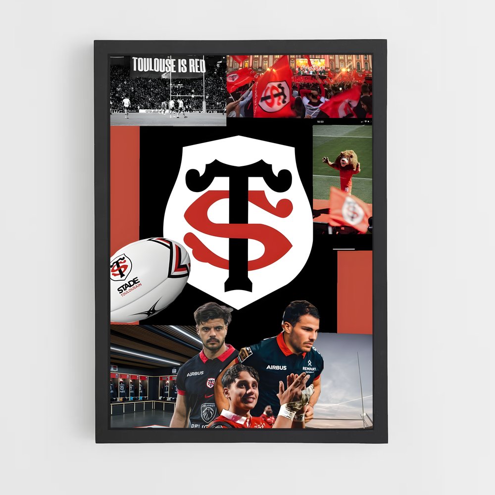 Poster L'Histoire Rouge et Noir – affiche Rugby (vue 2)